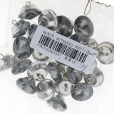 Maxbell 25 Pieces Crystal Buttons for Sofa Headboard Upholstery Decoration 18mm Gray