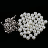 Maxbell 50 Pieces Pearls Rivets Studs Buttons for Sewing Leather Crafts Bag 8mm