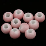 Maxbell 100pcs 6mm Ceramic Loose Beads Charms for  DIY Jewelry Making Pink