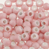 Maxbell 100pcs 6mm Ceramic Loose Beads Charms for  DIY Jewelry Making Pink