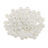 Maxbell 100pcs 6mm Ceramic Loose Beads Charms for  DIY Jewelry Making White