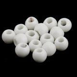 Maxbell 100pcs 6mm Ceramic Loose Beads Charms for  DIY Jewelry Making White