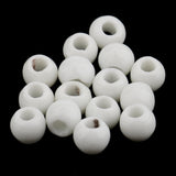 Maxbell 100pcs 6mm Ceramic Loose Beads Charms for  DIY Jewelry Making White