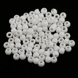 Maxbell 100pcs 6mm Ceramic Loose Beads Charms for  DIY Jewelry Making White