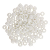 Maxbell 100pcs 6mm Ceramic Loose Beads Charms for  DIY Jewelry Making White