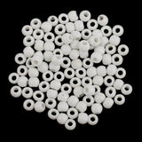 Maxbell 100pcs 6mm Ceramic Loose Beads Charms for  DIY Jewelry Making White