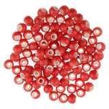 Maxbell 100pcs 6mm Ceramic Loose Beads Charms for  DIY Jewelry Making Red