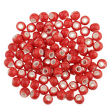 Maxbell 100pcs 6mm Ceramic Loose Beads Charms for  DIY Jewelry Making Red