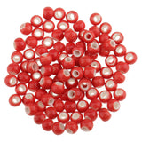 Maxbell 100pcs 6mm Ceramic Loose Beads Charms for  DIY Jewelry Making Red