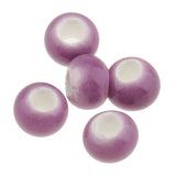 Maxbell 100pcs 6mm Ceramic Loose Beads Charms for  DIY Jewelry Making Purple