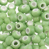 Maxbell 100pcs 6mm Ceramic Loose Beads Charms for  DIY Jewelry Making Green