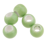 Maxbell 100pcs 6mm Ceramic Loose Beads Charms for  DIY Jewelry Making Green