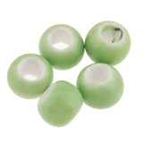 Maxbell 100pcs 6mm Ceramic Loose Beads Charms for  DIY Jewelry Making Green