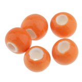 Maxbell 100pcs 6mm Ceramic Loose Beads Charms for  DIY Jewelry Making Orange