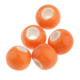 Maxbell 100pcs 6mm Ceramic Loose Beads Charms for  DIY Jewelry Making Orange