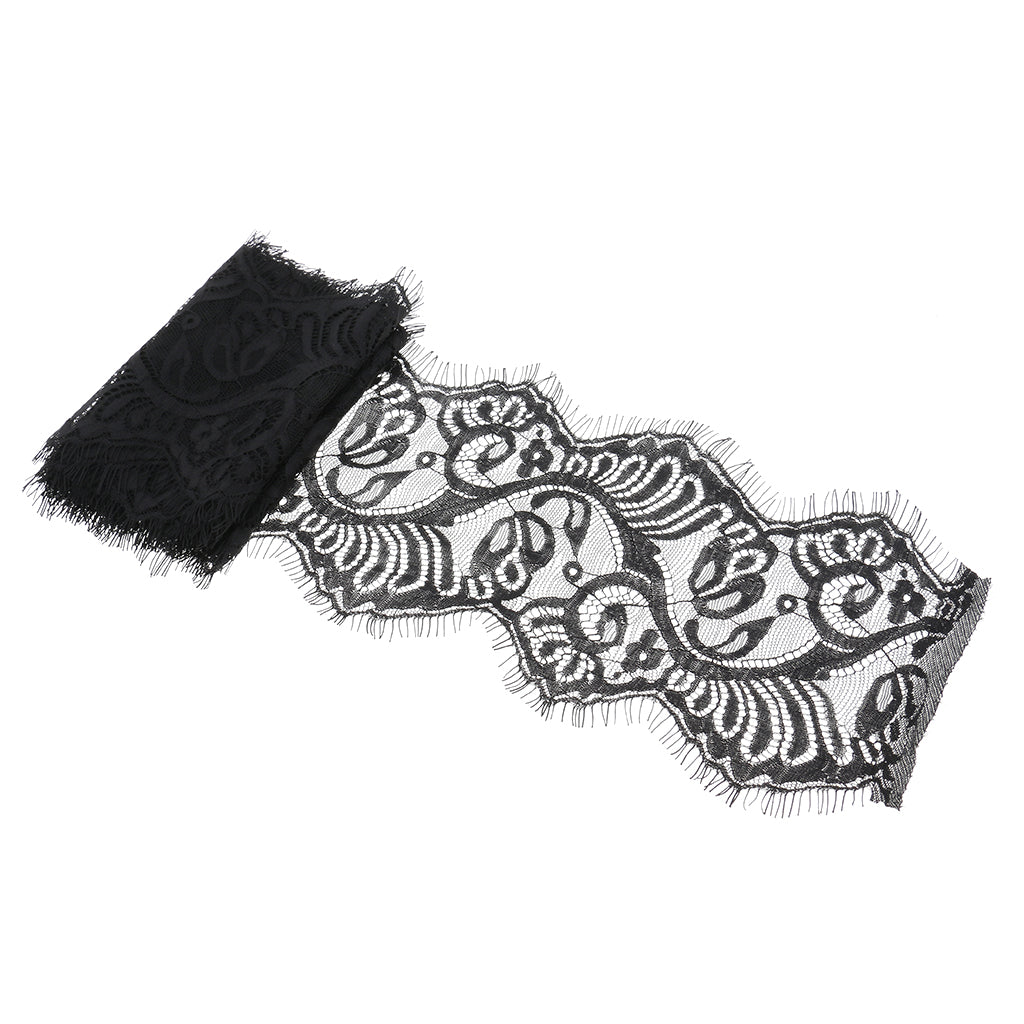 Maxbell 3 Yards Eyelash Lace Trim for DIY Clothes Sewing Applique 14cm Black #1