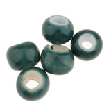 Maxbell 100pcs 6mm Ceramic Loose Beads Charms for  DIY Jewelry Making Cyan