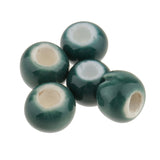 Maxbell 100pcs 6mm Ceramic Loose Beads Charms for  DIY Jewelry Making Cyan