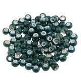 Maxbell 100pcs 6mm Ceramic Loose Beads Charms for  DIY Jewelry Making Cyan