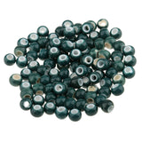 Maxbell 100pcs 6mm Ceramic Loose Beads Charms for  DIY Jewelry Making Cyan