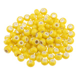 Maxbell 100pcs 6mm Ceramic Loose Beads Charms for  DIY Jewelry Making Yellow