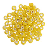 Maxbell 100pcs 6mm Ceramic Loose Beads Charms for  DIY Jewelry Making Yellow