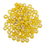 Maxbell 100pcs 6mm Ceramic Loose Beads Charms for  DIY Jewelry Making Yellow