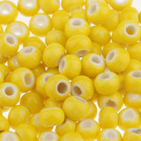 Maxbell 100pcs 6mm Ceramic Loose Beads Charms for  DIY Jewelry Making Yellow