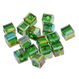 Maxbell 50pcs 6mm Glass Crystal Square Cube Beads for DIY Jewelry Making  Deep Green