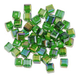 Maxbell 50pcs 6mm Glass Crystal Square Cube Beads for DIY Jewelry Making  Deep Green