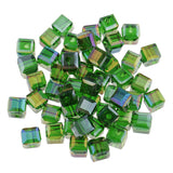 Maxbell 50pcs 6mm Glass Crystal Square Cube Beads for DIY Jewelry Making  Deep Green