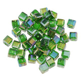 Maxbell 50pcs 6mm Glass Crystal Square Cube Beads for DIY Jewelry Making  Deep Green