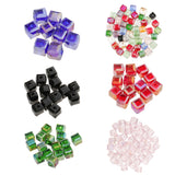 Maxbell 50pcs 6mm Glass Crystal Square Cube Beads for DIY Jewelry Making  Deep Green