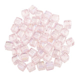 Maxbell 50pcs 6mm Glass Crystal Square Cube Beads for DIY Jewelry Making  Pink