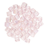 Maxbell 50pcs 6mm Glass Crystal Square Cube Beads for DIY Jewelry Making  Pink