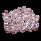 Maxbell 50pcs 6mm Glass Crystal Square Cube Beads for DIY Jewelry Making  Pink