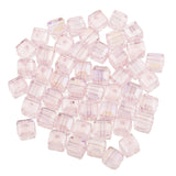 Maxbell 50pcs 6mm Glass Crystal Square Cube Beads for DIY Jewelry Making  Pink