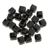 Maxbell 50pcs 6mm Glass Crystal Square Cube Beads for DIY Jewelry Making  Black