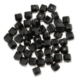 Maxbell 50pcs 6mm Glass Crystal Square Cube Beads for DIY Jewelry Making  Black