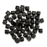 Maxbell 50pcs 6mm Glass Crystal Square Cube Beads for DIY Jewelry Making  Black