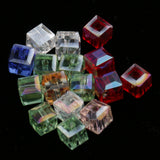 Maxbell 50pcs 6mm Glass Crystal Square Cube Beads for DIY Jewelry Making  Mix Color