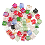 Maxbell 50pcs 6mm Glass Crystal Square Cube Beads for DIY Jewelry Making  Mix Color