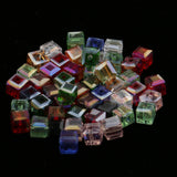 Maxbell 50pcs 6mm Glass Crystal Square Cube Beads for DIY Jewelry Making  Mix Color