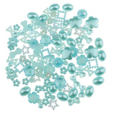 Maxbell DIY Jewelry Accessories Flat Back Embellishments Pearls Patch Light Blue