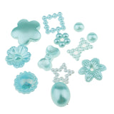 Maxbell DIY Jewelry Accessories Flat Back Embellishments Pearls Patch Light Blue