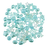 Maxbell DIY Jewelry Accessories Flat Back Embellishments Pearls Patch Light Blue