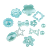 Maxbell DIY Jewelry Accessories Flat Back Embellishments Pearls Patch Light Blue