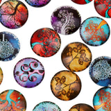 Maxbell 25pcs 18mm Glass Dome Flatback Cabochons Embellishment Scrapbooking Tree