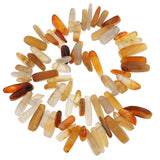 Maxbell 1 Strip of Indian Agate Gemstone Beads for Jewelry Making Light brown