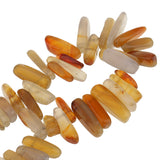 Maxbell 1 Strip of Indian Agate Gemstone Beads for Jewelry Making Light brown